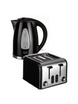 Swan Sk13110B/St70100B Fastboil Kettle And 4-Slice Toaster Pack - Black